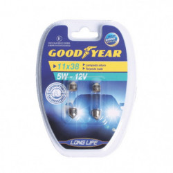 Coppia Lampade auto a siluro Goodyear 12V 11x38 5W